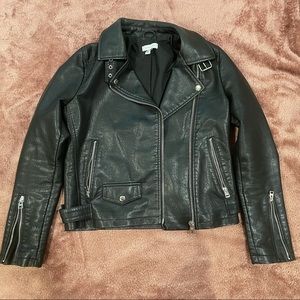 Topshop faux leather biker jacket
